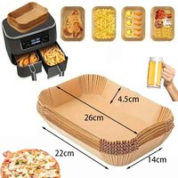 Rectangle Disposable Air Fryer Paper, Oilproof Airfryer Cooking baking Paper for Manga Grill, Aerogrill Accessories HPMD006