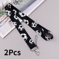 2D 2pcs Football Neck Strap Lanyards for Key Chain ID Card Badge Holder Durable Lariat Hang Rope Practical Key Accessories Gift