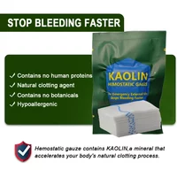 Tactical Hemostatic Kaolin Gauze Combat Emergency Trauma Z-Fold Soluble First Aid Kit Outdoor Wound Dressing Bandage TCCC IFAK