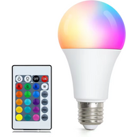 E27 RGB LED Light Bulb 220V Color Changing Lamp with IR Remote Control Multicolor + White Spotlight for Home Party Decor Bedroom
