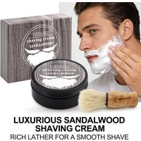 Sandalwood Shaving Soap Set Natural Glycerin Based, Rich Lather For Men, Barber Grade, Luxury Shave, Moisturizing & Soothing
