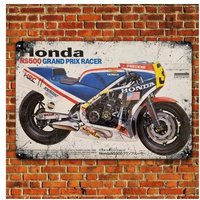 Honda Ns500 Vintage Racing Motorcycle Metal Poster Tin Sign 20x30cm