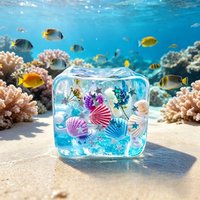 Ocean Style Shell Embedded Slow Rising Squishy Toy Kawaii Cute Mochi Stress Relief Fidget Toy for Office Sensory Toy for Adults