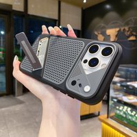 Invisible Bracket Cooling Heat Dissipation Phone Case for iPhone 17 Air 16 15 14 13 12 11 Pro Max 17 Air Stand Breathable Cover