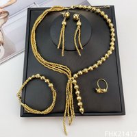 EMMA Fashion Dubai Gold Plated Beads Necklaces Earrings Rings Fine Jewelry Sets For Women Wedding Party Jewelry Gifts FHK21417