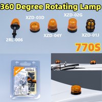 RC 360 Degree Rotating Lamp For 1/14 Tamiya RC SCANIA 770S BENZ MAN VOLVOO Warning Light Dump Truck Remote Control Toy DIY Parts