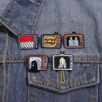 European and American horror film characters drip oil Enamel Pin Retro Halloween Ghost Series Clothing Accessories