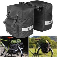 40L Bicycle Pannier Bag 2 in 1 Double Side Bike Bag with Waterproof Inner Bag Rain Cover Fits Rear Racks up to 6.5" wide Cycling
