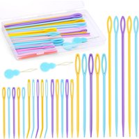 IMAZY 67 PCS Plastic Needles 5 Sizes Yarn Darning Large Eye Knitting Needles Set for Crochet Weaving and Sewing Tool Accessories