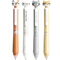 4 Pcs Cute Cat Erasable Pens Retractable Pens Erasable Gel Ink Pens Cartoon 0.5mm Point Black Ink Pen Kawaii Writing Pen