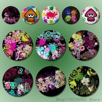 S-SplatoonS Badges 25 32 44 58 75 mm Round Cosplay Pin Fans Collect Friends Gifts Brooch Souvenir Custom