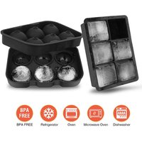 2 Pack Silicone Ice Ball Maker Mold with Leak-Proof Lid Whiskey Sphere Ice Cube Trays for Bourbon Cocktails Easy Release