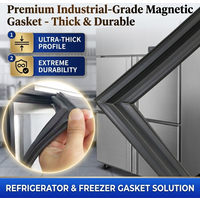 2M Custom Commercial Freezer Door Seal Strip Magnetic PVC Replacement Refrigerator Chest Deep Freezer Gasket Weatherstrip
