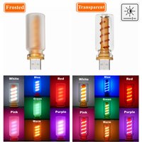 Two Styles Dimmable Touch Control USB LED Filament Frosted Clear Glass Night Light Car Home Room Laptop PC Festival Decoration