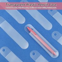 5PCS Glossy Solid Color Frosted Plastic Pencil Bag Translucent Pen Pouch