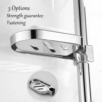 Gadget Bath Shower Silver Plates Soap Holder Adjustable Rail Slide Soap Dishes