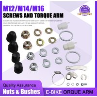 1 /2set Ebike Torque Arm M12/M14/M16,1 /2set Shaft Screw Cap Washer/Spacer/Nut Cover,for E-Bike 250W-3000W Motor Torque Washers