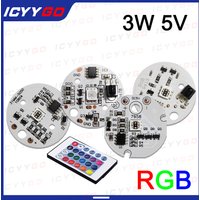 1PCS Low Voltage Colorful RGB Lamp Board High Brightness 5V Beech Lamp Fish Tank Lamp Remote Control Led light Source Board 31MM