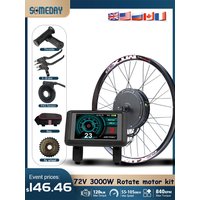 AliExpress NONE MTX 60V/72V 3000W Electric Bike Conversion Kit 26-29inch Brushless Non-gear Hub Motor Wheel Rear Dropout 135mm For E-bike Kit