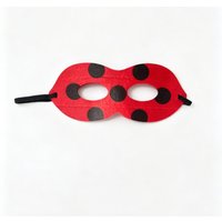 PESENAR Cute Ladybug Felt Eye Mask, Red Black Spotted Cosplay Mask, Perfect for Halloween, Birthday Party, Miraculous Ladybug Co