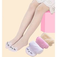 Summer Spring Candy Color Cartoon Girls Pantyhose Ballet Dance Tights for Kids Stocking Children Velvet Solid White Pantyhose