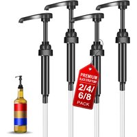 Coffee Syrup Pump Dispenser, 2/4/6/8 Pack of Syrup Pump for 750ml/25.4 oz Syrup Bottle, Black Pumps for Coffee Syrup Bottle