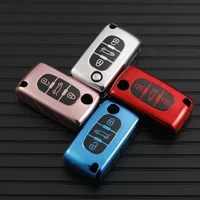 Shell Fob For Peugeot 207 307 308 407 607 807 For Citroen C2 C3 C4 C5 C6 2/3 Buttons TPU Car Flip Key Case Cover Accessories