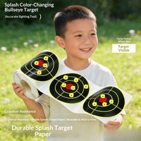 Equipment Contrast Yellow on Black Bullseye for Shooting Practice Strong Adhesive Tactical Targets for Rifle Pistol Airsoft Gun