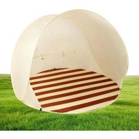 Beach Tent Sun Shelter 3/4 Person Easy Pop Canopy Beach Shade with Ventilating Mesh Window for Outdoor Camping Picnic Garden