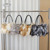 Nouveau sac à bandoulière en vraie fourrure pour femme, sacs à main en fourrure de renard naturelle, sacs fourre-tout de luxe, sacs à main en fourrure de renard argenté duveteux pour femme