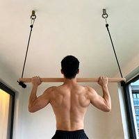 Elm Wood Single Bar Indoor Home Fitness Equipment Hanging Rope Bar Pull-Up Bar Indoor Gymnastics Equipment