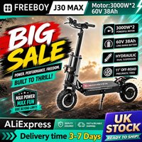 FREEBOY J30 MAX Adult Electric Scooter 3000W*2 Motor, 60V 38AH Folding E-Scooter 11 Fat Tire E-Mountain Scooter With UK Safety image 4
