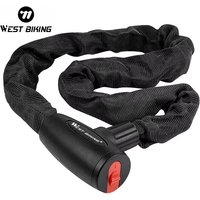 WEST BIKING Bike Anti Theft Chain Lock Hard Steel Alloy Durable Bold Lock For MTB Bike Motorcycle Scooter Cycling Accessories