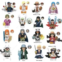 Hot Toys New film Building Blocks one piece Monkey D Luffy Kuzan Roronoa Zoro Sanji Silvers Rayleigh Mini Doll Anime Figure Toys