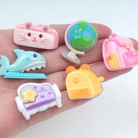10/100PCS Resin Accessories Student Stationery Seories Scrapbooking Patch Flatback DIY Children Jewel Hairpin Cup Decor Frame