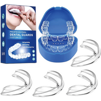 Anti Snoring Mouthpiece, 4 Pack Professional Dental Guard for Sleep Apnea & Teeth Grinding, BPA-Free Reusable Night Guard