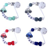 Baby Pacifier Chain Silicone Car Beaded Safe Food Grade Teething Soother Chain Chew Toy Dummy Holder Clip BPA Free