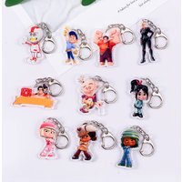 1/10Pcs Disney Cartoon Wreck-it Ralph Acrylic Keychain Accessories Cute Bag Charm Backpack Pendant Key Ring Gifts For Friends