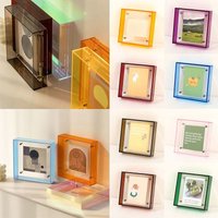 17 Colors Translucent Acrylic Photo Frame for Wall and Desktop Decoration, Hollow Acrylic Photo Frame for Photos and Certificate