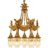 Luxury European Brass Crystal Chandelier As Decorative Pendant Light For Dining, Living, Bedroom, Study & Hotel Lobby