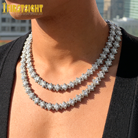 2026 New Iced Out Bling CZ Charm Necklace Silver Color Cubic Zirconia Tennis Chain For Women Men Hip hop Jewelry