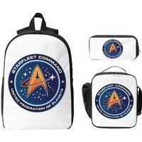 Star Treks Science Fiction TV Series Backpack BookBag School Bag Laptop Shoulder Bags 3ps Insulated Lunch Bag Pencil Case