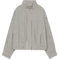 HXAO Plaid Bomber Jacket Women's Jacket Spring Autumn 2026 Crop Oversized Long Sleeve Top Casual Zipper Outerwears Outdoor Coats