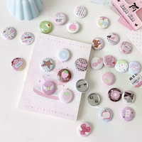 25mm Mini Cartoon Button Badge 6Pcs Lovely DIY Brooch Pins Decor for Backpack Pencil Bag Kids Birthday Gift