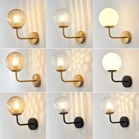 Modern Glass Ball Led Wall Lamp Gold Nordic Minimalist Sconces Lighting Living Bedroom Bedside Mirror Lights Decor Fixtures