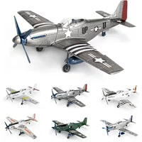 1/48 MUSTANG P-51D Fighter 4D Assemble Model American WWII P51 Airplane Glue-Free 6 Color Separation Quick Imposition Toy
