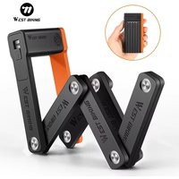 WEST BIKING Foldable Bicycle Lock MTB Road Security Anti-theft Cycling Lock Scooter Electric Bike Chain Lock Bicycle Accessories