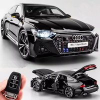 Model samochodu AUDI RS7 ze stopu metalu, wersja zdalnie sterowana na pilot, skala 1:18, odlewany, metalowy model wyścigówki, z dźwiękiem i światłem, zabawka dla dzieci, prezent.