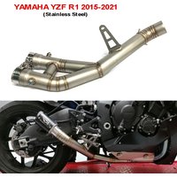Motorcycle Exhaust Muffler Middle Link Pipe Connect Tube Motorbike Parts Slip-on Mid For Yamaha YZF-R1 R1 R1M MT10 2015 - 2021