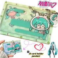 Hatsune Miku anime peripheral cartoon Lovely acrylic decorative pendant students photo ID card Protective case Gifts for friends